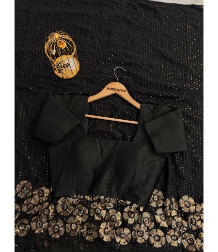 DB547 Beautiful Soft Georgette Sequence Emboridary Work Celebrity Inspired Saree.(Blouse Unstitched)