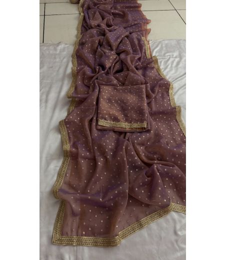 DB560 Beautiful Soft Banarasi Tissue Silk Celebrity Inspired Sarees with Designer Lace Border.