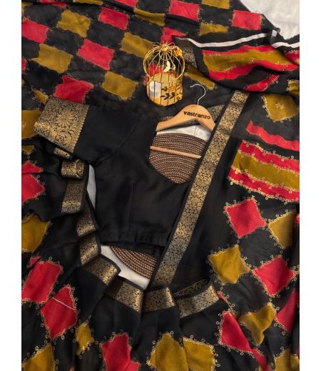 DB578 Beautiful Soft Banarasi Georgette Zari Weaving Celebrity Inspired Saree.(Blouse Unstitched)