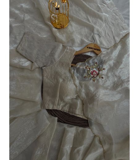 DB608 Beautiful Soft Sattin Silk Handwork Celebrity Inspired Sarees.