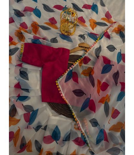 DB609 Beautiful Soft Chiffon Floral Printed Celebrity Inspired Sarees.(Blouse Unstitched)