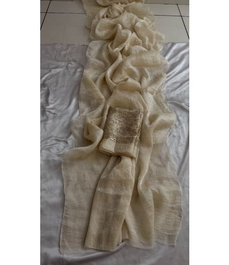 DB593 Beautiful Soft Crush Silk Celebrity Inspired Sarees with Handwork Blouse.