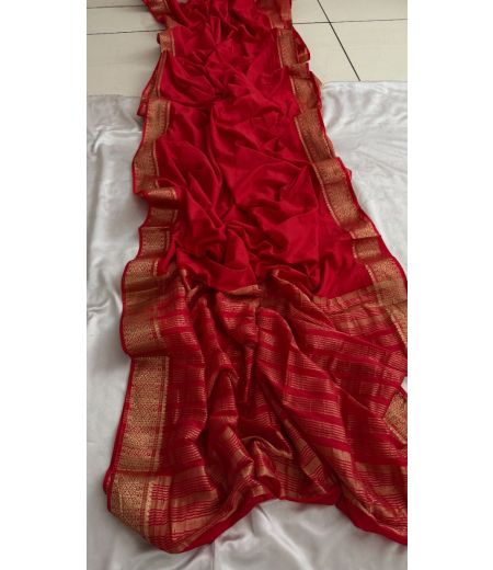 DB612 Beautiful Soft Viscose Mysore Silk Celebrity Inspired Sarees with Chit Pallu
