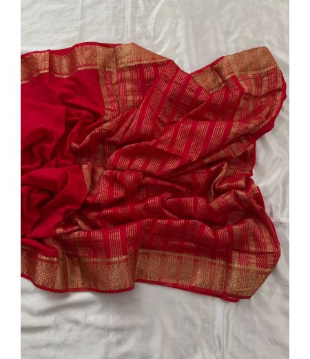 DB612 Beautiful Soft Viscose Mysore Silk Celebrity Inspired Sarees with Chit Pallu