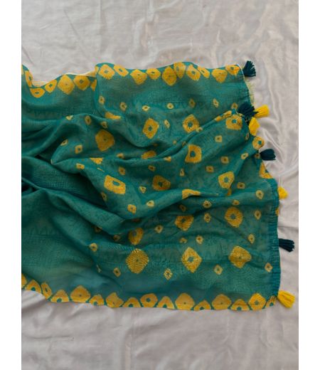 DB615 Beautiful Soft Cotton Lilen Elegant Printed Celebrity Inspired Sarees.