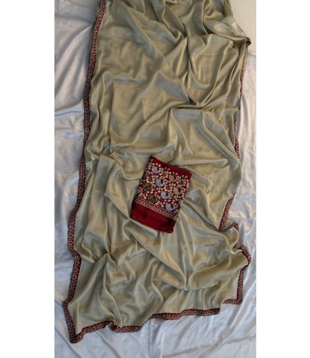 DB620 Beautiful Soft Rangoli Silk Sequence Emboridary Work Celebrity Inspired Sarees.