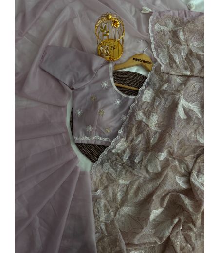 DB288  Beautiful Soft Crystal Tissue Silk Viscose Golden Zari Embroidery Thread Work Celebrity Inspired Sarees.(Blouse Unstitched)