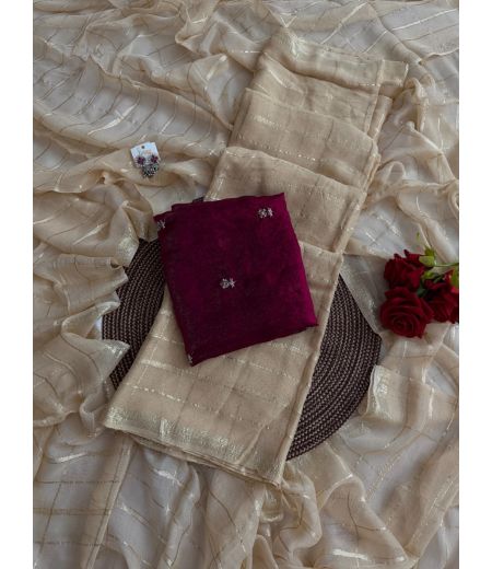 DB682  Beautiful Soft Viscose Georgette Zari Weaving Celebrity Inspired Sarees.