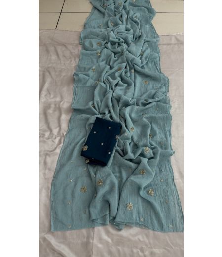 DB683 Beautiful Soft Rangoli Crush Sequence Bids Work Celebrity Inspired Sarees.