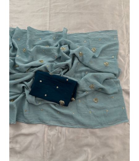 DB683 Beautiful Soft Rangoli Crush Sequence Bids Work Celebrity Inspired Sarees.