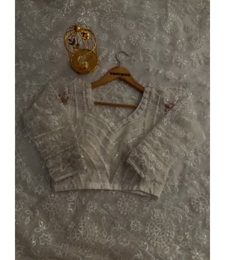 DB301 Beautiful Soft Butterfly Net Sequence Emboridary Work Celebrity Inspired Saree.(Blouse Unstitched)