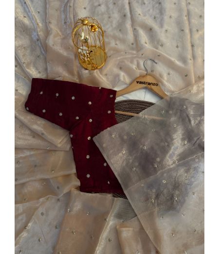 DB53 Beautiful Soft Space Silk Sequence Butti Work Celebrity Inspired Sarees.