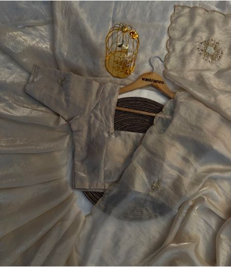 DB316 Beautiful Soft Imported Sattin Silk Handwork Celebrity Inspired Saree.(Blouse Unstitched)