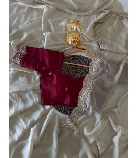 DB320 Beautiful Soft Georgette Multi Embroidery Work Celebrity Inspired Saree.(Blouse Unstitched)