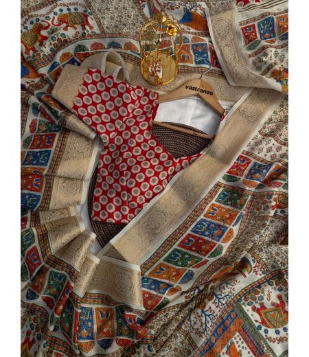 DB328 Beautiful Soft Marshmallow Silk Kashmiri Printed Celebrity Inspired Sarees.