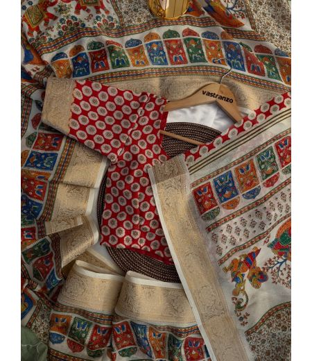 DB328 Beautiful Soft Marshmallow Silk Kashmiri Printed Celebrity Inspired Sarees.