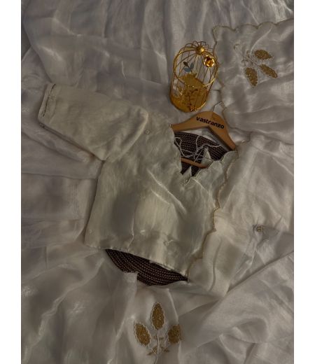 DB327 Beautiful Soft Imported Sattin Silk Handwork Celebrity Inspired Saree.(Blouse Unstitched)