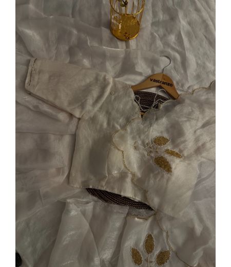 DB327 Beautiful Soft Imported Sattin Silk Handwork Celebrity Inspired Saree.(Blouse Unstitched)