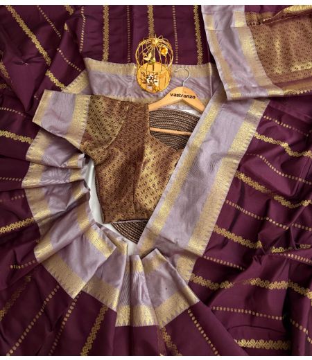 DB341 Soft Banarasi Katan Silk Zari Weaving Celebrity Inspired Saree.(Blouse Unstitched)