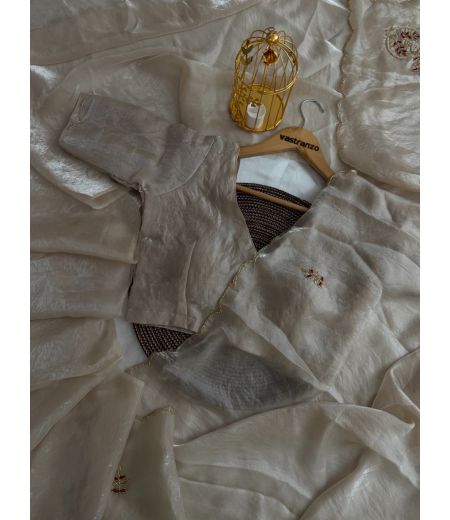 DB342 Beautiful Soft Imported Sattin Silk Handwork Celebrity Inspired Saree.(Blouse Unstitched)