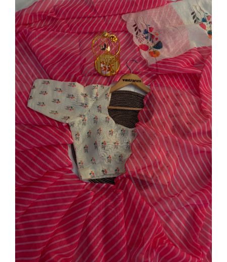 DB348 Beautiful Soft Linen Digital Printed Zari Work Celebrity Inspired Sarees.(Blouse Unstitched)