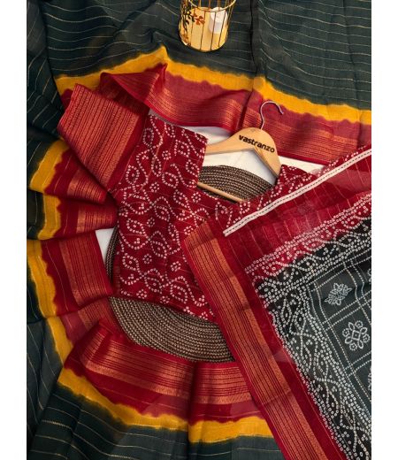 DB351 Beautiful Soft Dola Silk Elegant Printed Saree.(Blouse Unstitched)