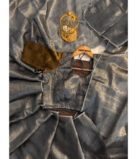 DB354 Beautiful Soft Golden Tissue Silk Celebrity Inspired Sarees.(Blouse Unstitched)