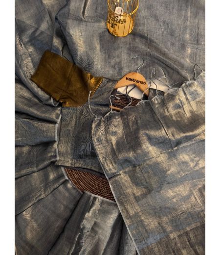 DB354 Beautiful Soft Golden Tissue Silk Celebrity Inspired Sarees.(Blouse Unstitched)