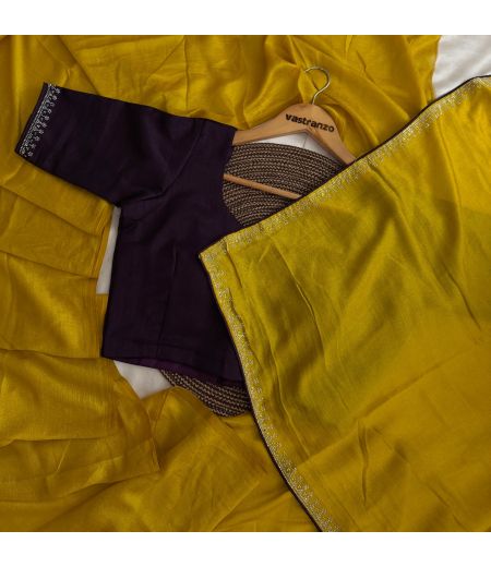 DB359 Beautiful Soft Vichitra Silk Siroski Diamond Work Celebrity Inspired Sarees.(Blouse Unstitched)