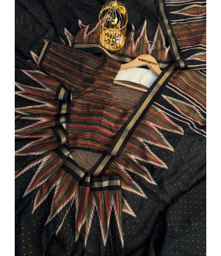 DB365 Beautiful Soft Tussar Silk Kashmiri Printed Celebrity Inspired Sarees.(Blouse Unstitched)