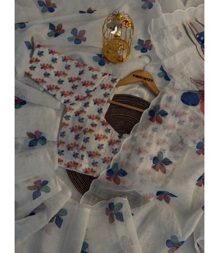 DB362 Beautiful Soft Linen Digital Printed Zari Work Celebrity Inspired Sarees.(Blouse Unstitched)