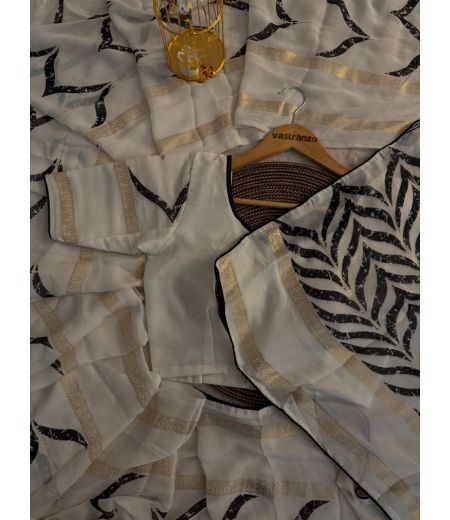 DB406 Beautiful Soft Bamber Viscose Georgette Foil Mill Printed Celebrity Inspired Sarees.(Blouse Unstitched)