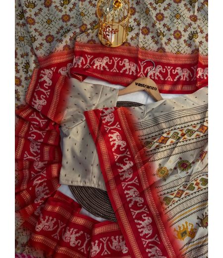 DB447 Beautiful Soft Tussar Silk Patola Celebrity Inspired Sarees.(Blouse Unstitched)