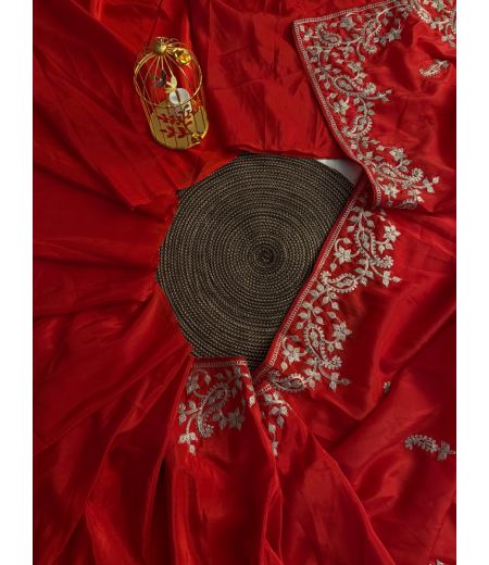 DB446 Beautiful Soft Silk Zardosi Work Celebrity Inspired Saree.