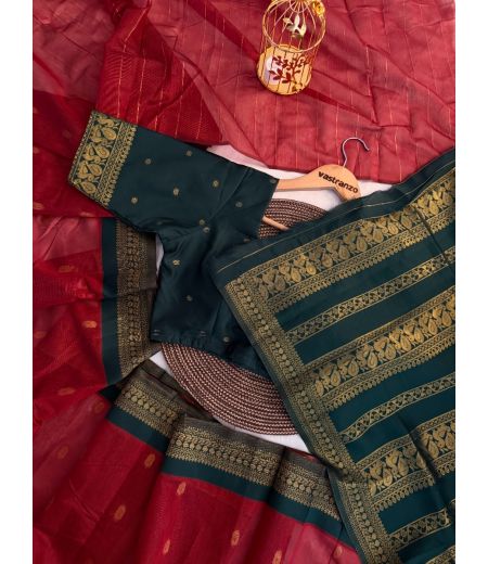 DB407 Beautiful Soft Cotton Zari Weaving Celebrity Inspired Sarees.(Blouse Unstitched)