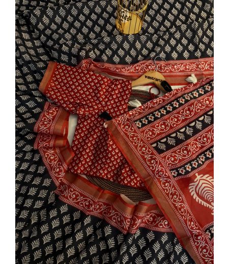 DB426 Beautiful Soft Cotton Batik Printed Celebrity Inspired Sarees.(Blouse Unstitched)