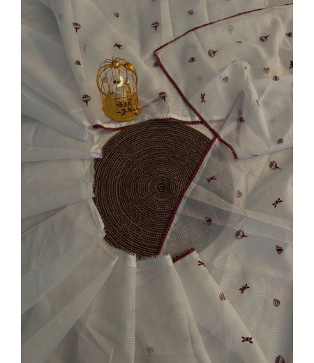 DB436 Beautiful Soft Kota Doriya Multi Thread Work Celebrity Inspired Saree.