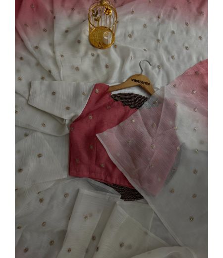 DB459 Beautiful Soft Crush Viscose Georgette Sequence Butti Work Celebrity Inspired Sarees.(Blouse Unstitched)