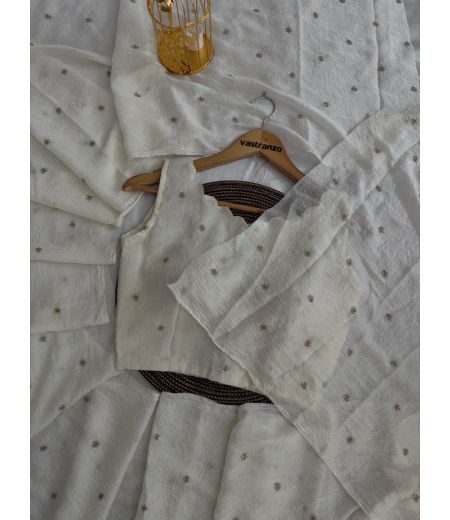 DB463 Beautiful Soft Crush Viscose Georgette Sequence Butti Work Celebrity Inspired Sarees.(Blouse Unstitched)