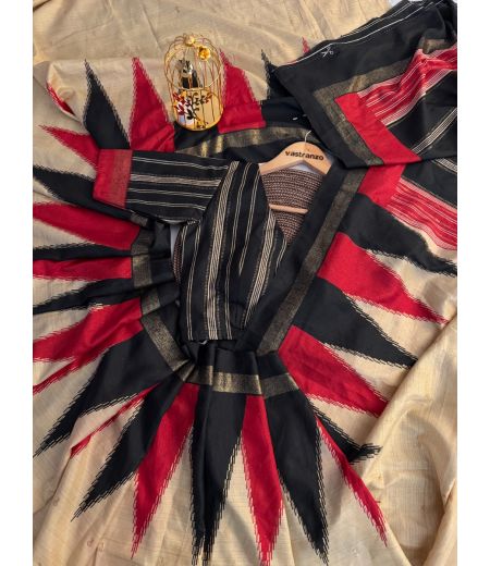 DB518 Beautiful Soft Dola Silk Ikkat Printed Celebrity Inspired Sarees.(Blouse Unstitched)