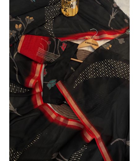 DB514 Beautiful Soft Marshmallow Silk Floral Printed Sarees with Sequence Work border.(Blouse Unstitched)