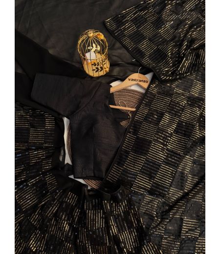 DB530  Beautiful Soft Faux Georgette Sequence Emboridary Work Celebrity Inspired Saree.(Blouse Unstitched)