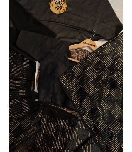 DB530  Beautiful Soft Faux Georgette Sequence Emboridary Work Celebrity Inspired Saree.(Blouse Unstitched)