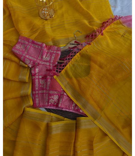 DB544 Beautiful Soft Marshmallow Silk Zari Weaving Celebrity Inspired Saree.(Blouse Unstitched)