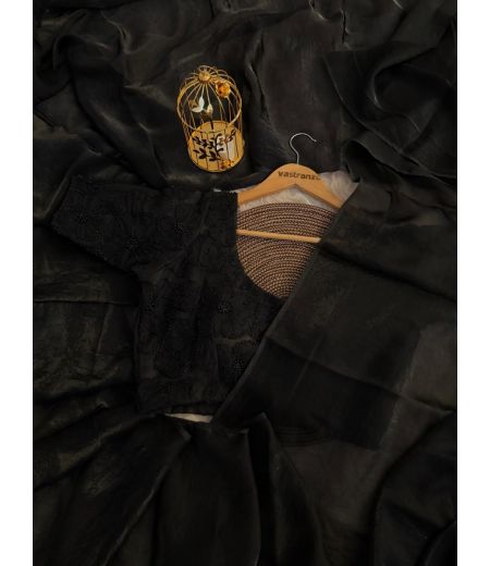 DB76 Beautiful Soft Sattin Silk Celebrity Inspired Sarees With Designer Handwork Blouse.