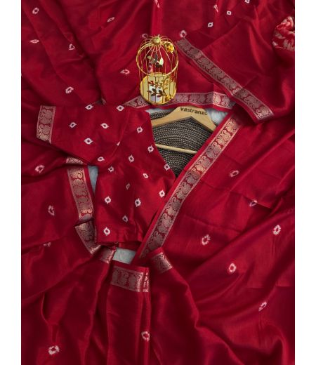 DB66 Beautiful Soft Mulmul Cotton Bandhani Printed Celebrity Inspired Sarees.