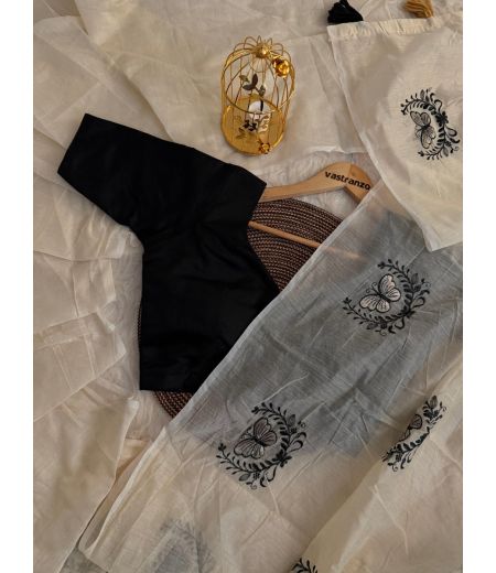 DB37 Beautiful Soft Chanderi Silk Embroidery Work Celebrity Inspired Sarees.