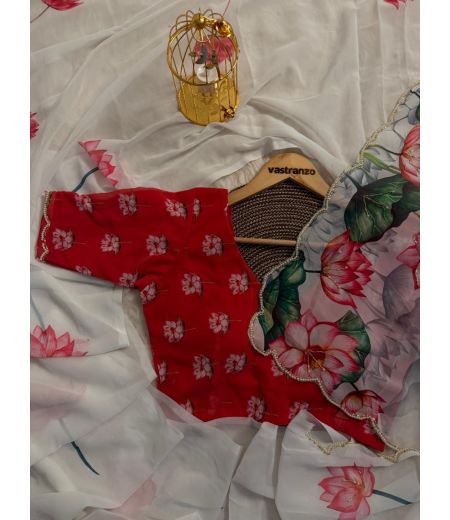 DB49 Beautiful Soft Faux Georgette Floral Printed Handwork Celebrity Inspired Sarees.