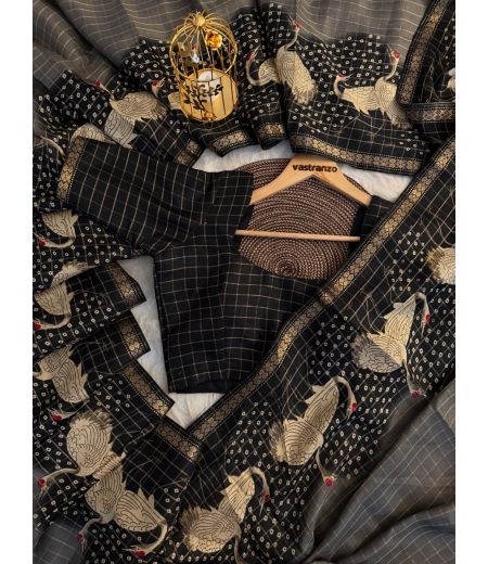 DB39 Beautiful Soft Tussar Silk Zari Weaving Celebrity Inspired Saree.(Blouse Unstitched)