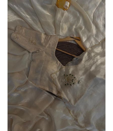 DB31 Beautiful Soft Frandy Satin Silk Handwork Celebrity Inspired Saree.(Blouse Unstitched)